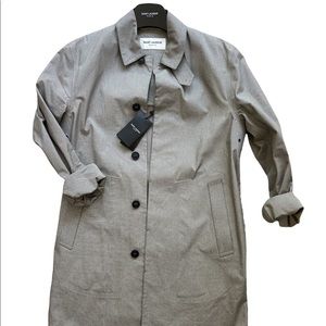 Authentic Saint Laurent YSL Houndstooth Trench Coat